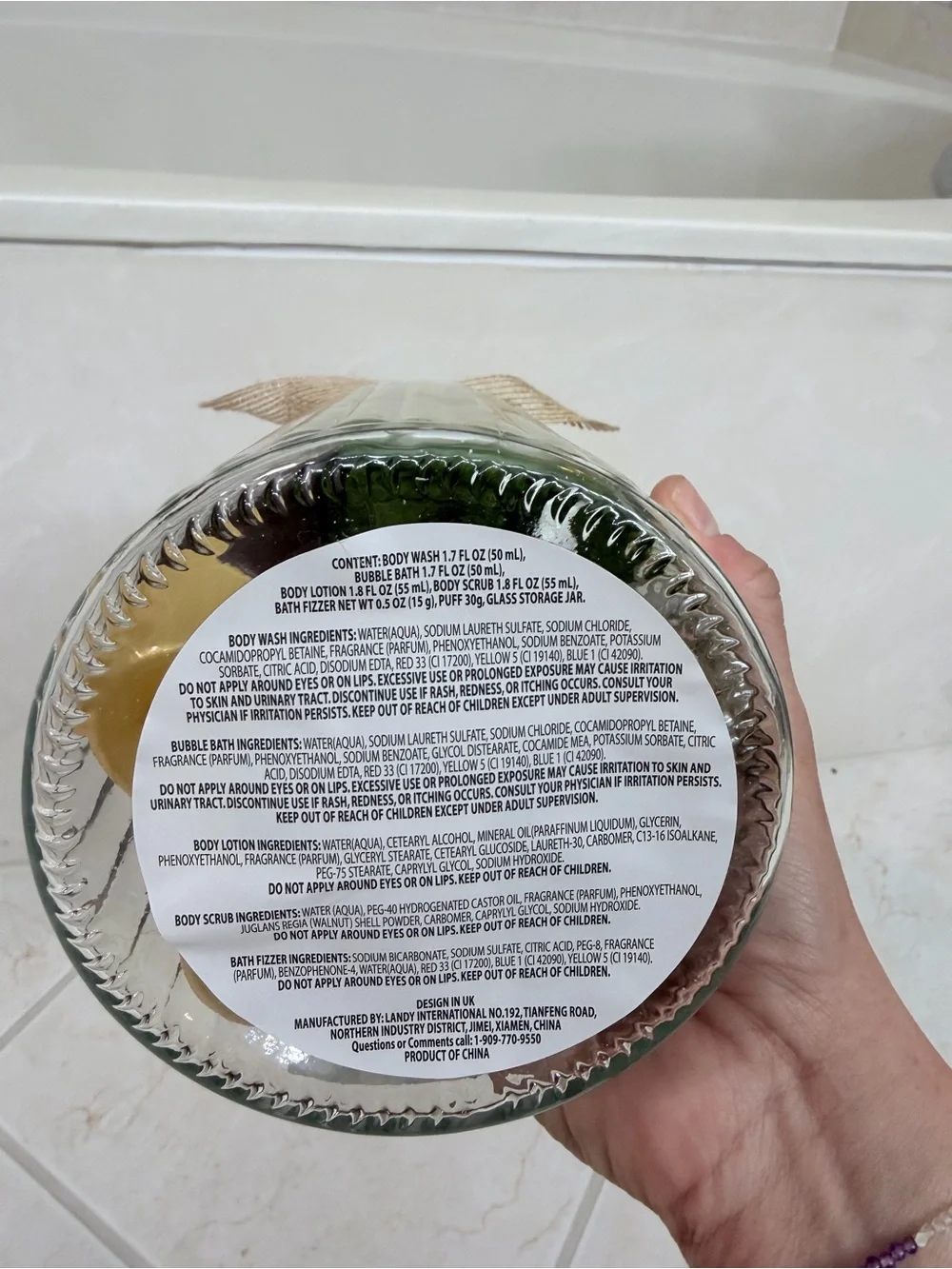 Brand New Bloomfield Body Scrub & Loofah Gift Jar